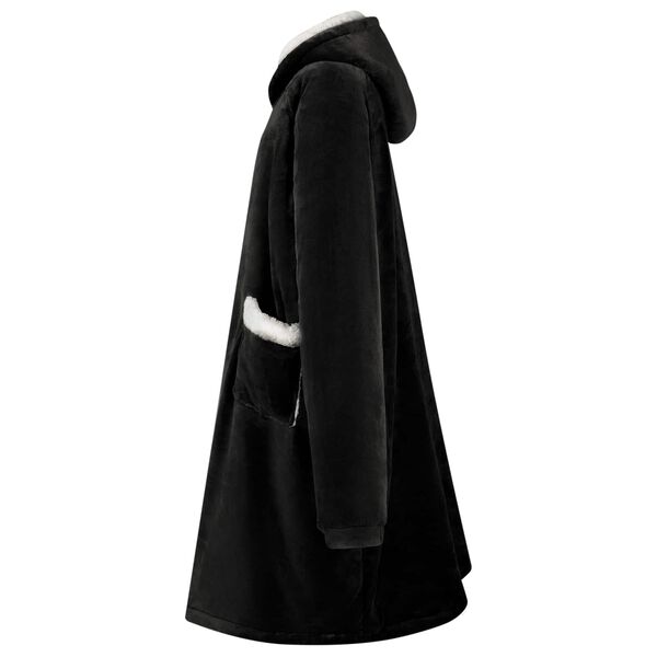 vidaXL Bluza-koc Czarny L Fleece i Flanela