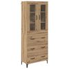 vidaXL Highboard Dąb rzemieślniczy 69,5 x 34 x 180 cm