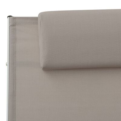 vidaXL Leżak z poduszką, tkanina textilene, kolor taupe