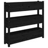 vidaXL Donica, czarna, 112x25x104,5 cm, lite drewno sosnowe