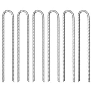 vidaXL Śledzie do namiotu, 6 szt., kształt U, 41,5 cm, &Oslash;13 mm, stal