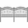 vidaXL Ogrodzenie ogrodowe z wł&oacute;cznią, czarne, 240x100 cm, stal malowana proszkowo