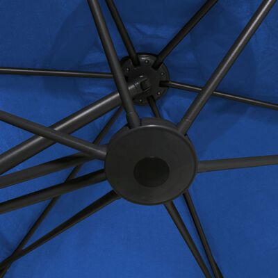 vidaXL Parasol ogrodowy na stalowym słupku, 300 cm, błękit lazur