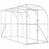 vidaXL Kurnik przy ścianie srebrny 600 x 150 x 215 cm Stal ocynkowana