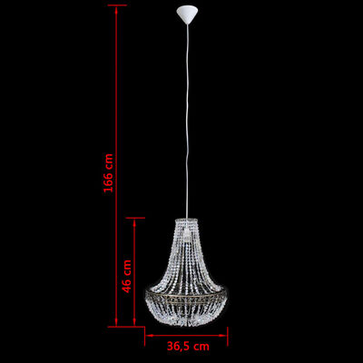 vidaXL Kryształowa lampa wisząca, 36,5 x 46 cm