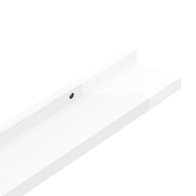 vidaXL Półki ścienne, 4 szt., wysoki połysk, białe, 100x9x3 cm