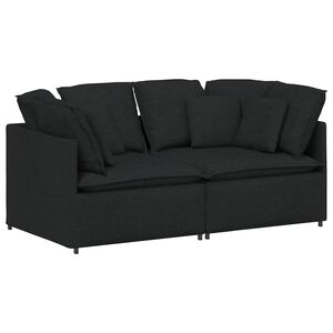 vidaXL Sofa modułowa z poduszkami Tkanina Czarna
