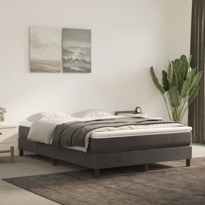 vidaXL Rama łóżka, ciemnozielona, 140x190 cm, tapicerowana aksamitem