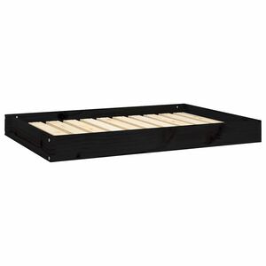 vidaXL Legowisko dla psa, czarne, 91,5x64x9 cm, lite drewno sosnowe