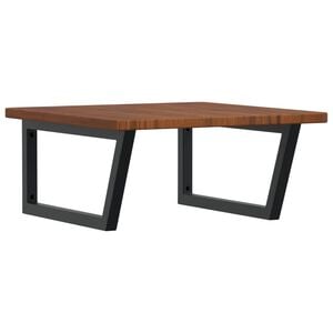 vidaXL P&oacute;łka ścienna pod umywalkę, stal i lite drewno dębowe