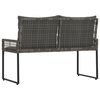 vidaXL Ławka ogrodowa Szary 118 x 55 x 82 cm Rattan PE i tkanina