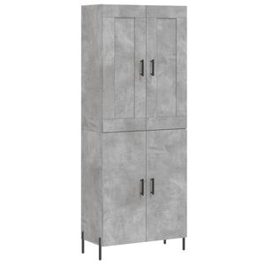 vidaXL Witrynka, szarość betonu 69,5x34x180 cm materiał drewnopochodny