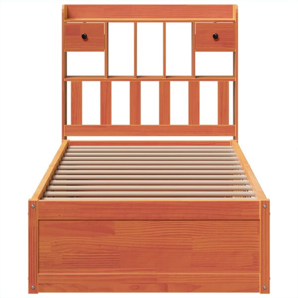 vidaXL Rama ł&oacute;żka bez materaca, woskowy brąz, 75x190 cm, sosnowa