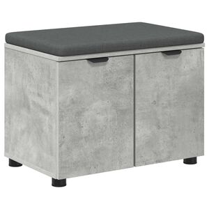 vidaXL Ławka w przedpokoju z poduszką Betonowy Szary 60 x 38 x 46 cm