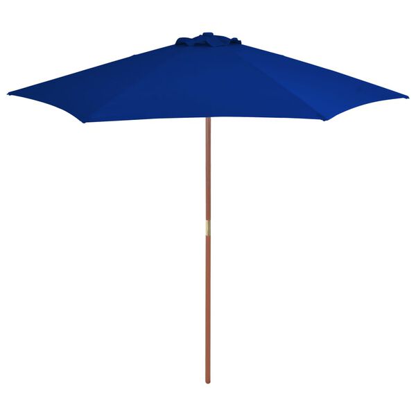 vidaXL Parasol ogrodowy na drewnianym słupku, niebieski, 270 cm
