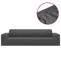 vidaXL Elastyczny pokrowiec na sofę 4-osobową, antracyt, dżersejowy