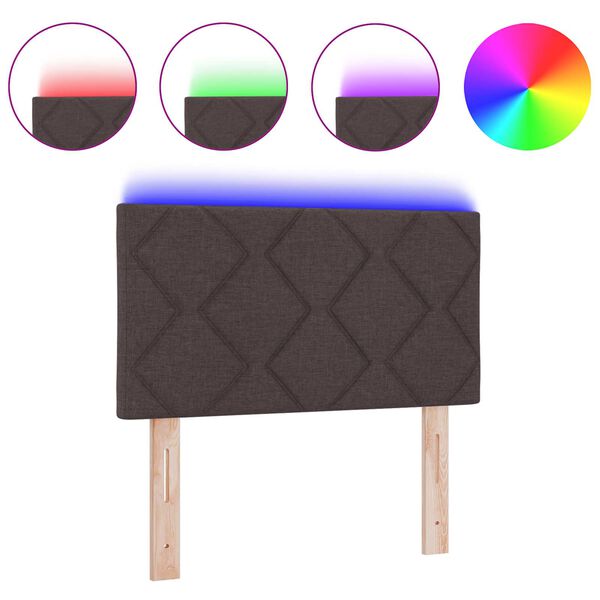 vidaXL Zagł&oacute;wek Ze LED Lights Z zagł&oacute;wkiem Brązowy 80 cm tkanina