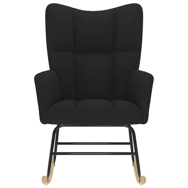 vidaXL Fotel bujany, czarny, tapicerowany tkaniną