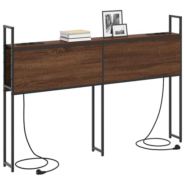 vidaXL Szafka z Ładowaniem z p&oacute;łką Brązowy dąb 153 x 15 x 98 cm