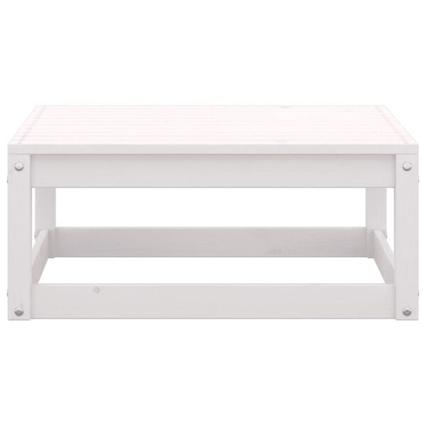 vidaXL Stołki ogrodowe z poduszkami, 2 szt., białe, drewno sosnowe