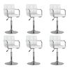 vidaXL Obrotowe krzesła stołowe, 6 szt., białe, sztuczna sk&oacute;ra