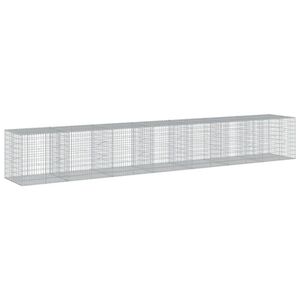 vidaXL Kosz gabionowy z pokrywą, 700x100x100 cm, galwanizowane żelazo