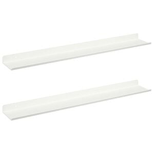 vidaXL P&oacute;łka wisząca 2 szt. Biały 60 x 8,5 x 2,5 cm Stal