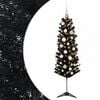 vidaXL Sztuczna wąska choinka z bombkami 120 cm 150 LED Ciepła biel