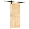 vidaXL Drzwi przesuwne 90 x 210 cm Lite Drewno Sosnowe (Nieobrobione)