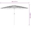 vidaXL Parasol ogrodowy z LED, stalowy słupek, brązowy, 288x288x225 cm