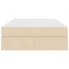 vidaXL Ł&oacute;żko z miejscem na przechowywanie i materacem Kremowy