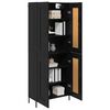 vidaXL Highboard 2 pcs Czarny Dąb Materiał drewnopochodny