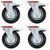 vidaXL Kółka skrętne z podwójnymi hamulcami, 4 szt., 200 mm