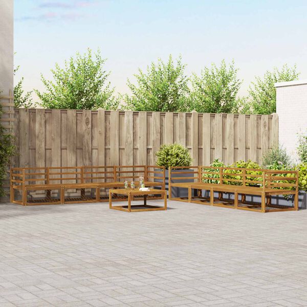 vidaXL Zestaw sof na zewnątrz z poduszką 9 pcs Naturalny i Kremowy