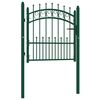 vidaXL Brama ogrodzeniowa EMMEN z kolcami stalowa 104x97 cm zielona