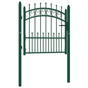 vidaXL Brama ogrodzeniowa EMMEN z kolcami stalowa 104x97 cm zielona