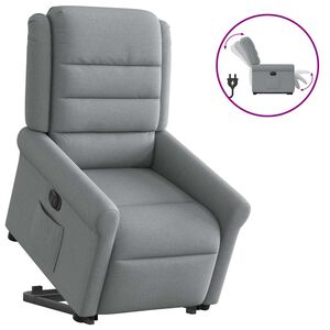 vidaXL Podnoszony fotel masujący, elektryczny, rozkładany, jasnoszary