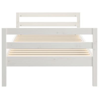 vidaXL Rama łóżka, biała, 75x190 cm, lite drewno sosnowe