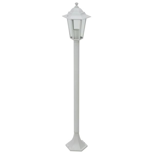 vidaXL Lampy ogrodowe, 110 cm, E27, aluminium, 6 szt., białe