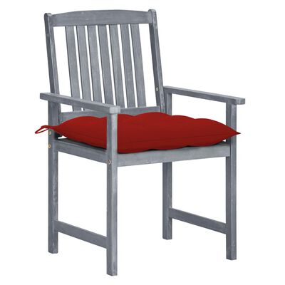 vidaXL Krzesła ogrodowe z poduszkami, 6 szt., drewno akacjowe, szare