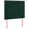vidaXL Zagł&oacute;wek do ł&oacute;żka z LED, ciemnozielony, 80x5x118/128cm, aksamit