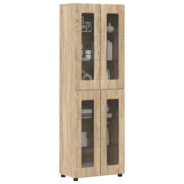 vidaXL Highboard z p&oacute;łką z drzwiami FLORIN Dąb Sonoma 60 x 35 x 182 cm
