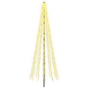 vidaXL Choinka świąteczna LED 385 cm 2460 LED Ciepła biel Stal Czarny