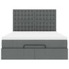 vidaXL Rama ł&oacute;żka otomana z materacem, szara, 140x190 cm, tkanina