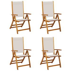 vidaXL Składane krzesła ogrodowe, 4 szt., drewno akacjowe i textilene