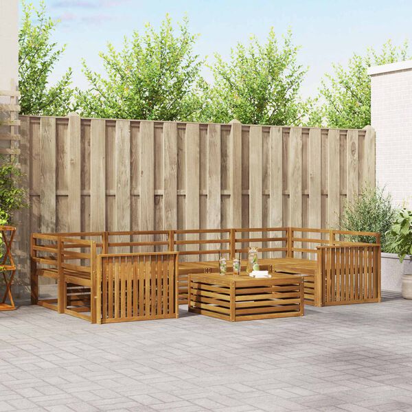 vidaXL Zestaw sof na zewnątrz 7 pcs Naturalny Lite Drewno Akacji