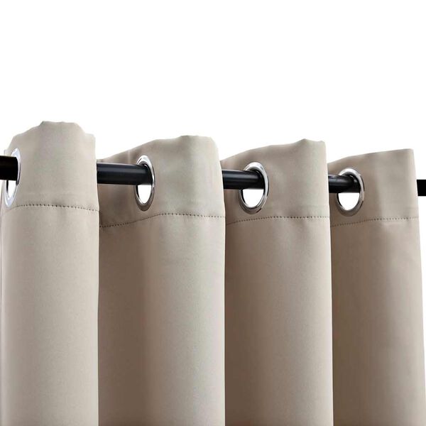 vidaXL Zasłona zaciemniająca z metalowymi k&oacute;łkami, beż, 290x245 cm