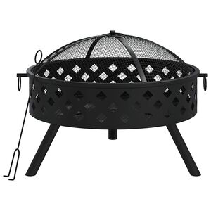 vidaXL Palenisko z pogrzebaczem, 58 cm, XXL, stal