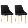 vidaXL Krzesła stołowe, 2 szt., czarne, obite aksamitem