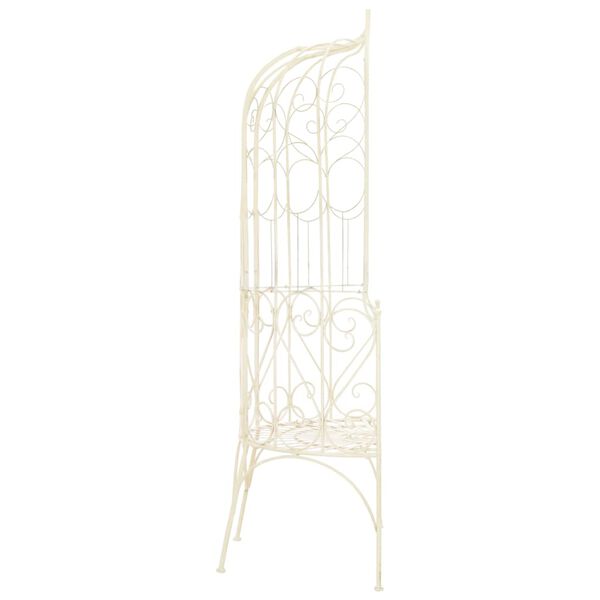 vidaXL Ławka ogrodowa, 95 cm, żelazo, antyczna biel